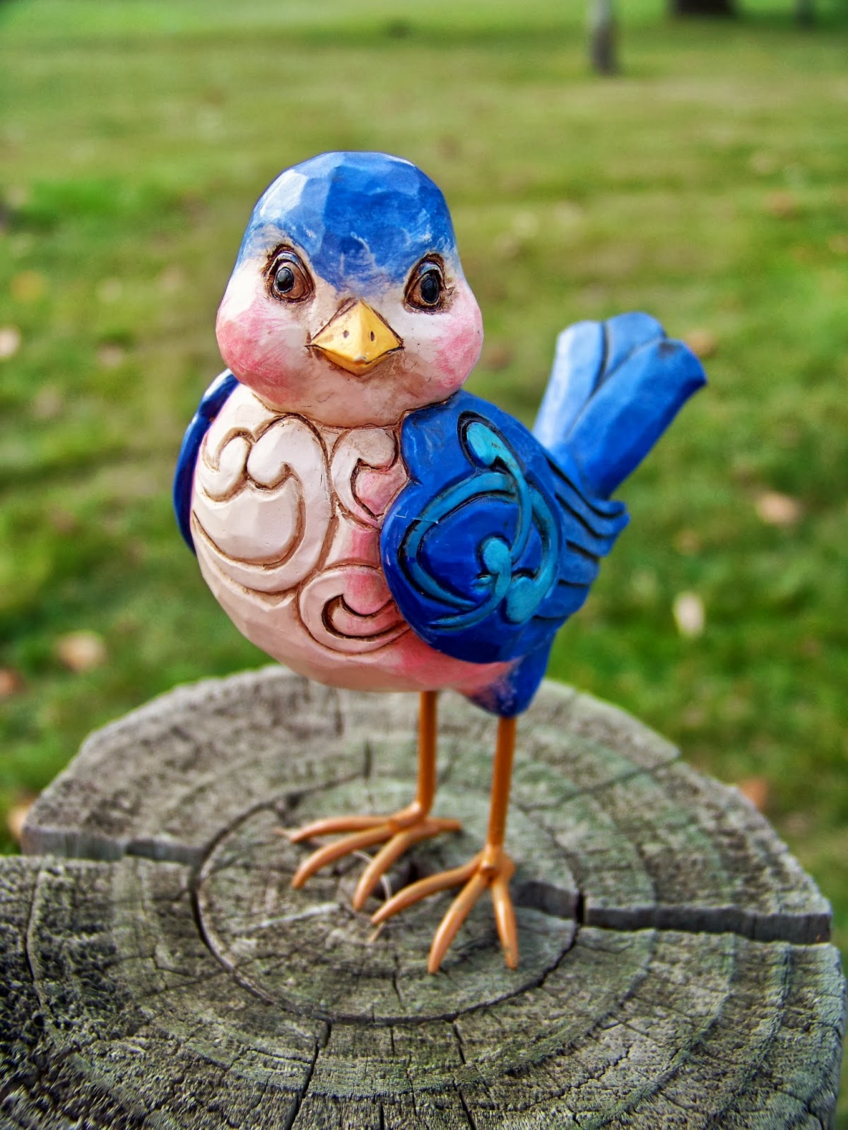 Afbeelding houten bluebird closeup